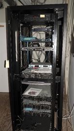 DELL SERVER RACK AND CONTENTS, 80"H X 37.25"W X 47"D