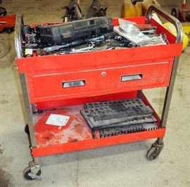 MULTIPURPOSE SERVICE CART WITH LOCKING DRAWER, MODEL 90428
