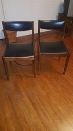 Two of six Danish modetn chairs