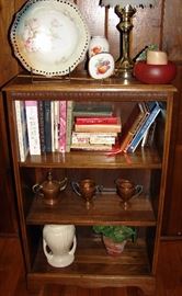 Antique Bookcase, Pottery, Books