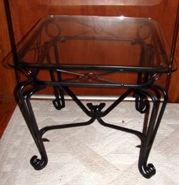 Wrought Iron and Glass Coffee Table
