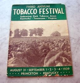 Third Annual Kentucky, Tennessee, Virginia Tobacco Festival Pamplet - Large 1939