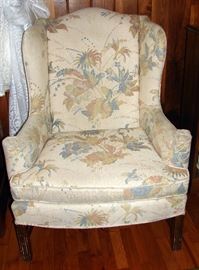 Floral Wing Back Chair