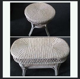 2 Vintage Wicker Tables in Good Condition 