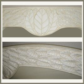 Close Up Detail of the Master Bedroom Mirror Frame top photo and Headboard bottom photo