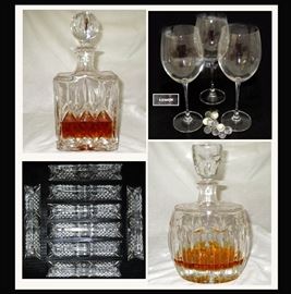 Crystal Decanters, Lenox Stemware and Crystal Knife Rests 