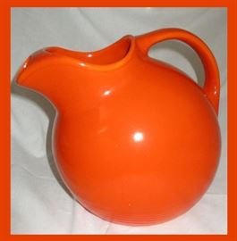 Excellent Bright Orange Vintage Ball Pitcher 
