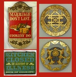 Funny Signs and Decorative Chargers 