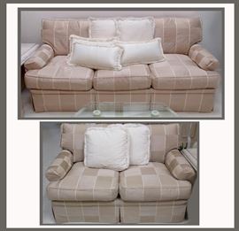 Plush Thomasville Sofa and Love Seat in Excellent Condition  