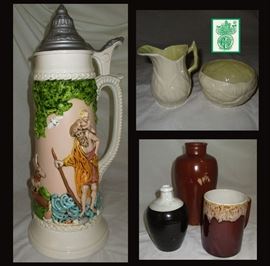 Tall Stein, Belleek and Pottery 