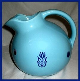 Vintage Baby Blue Ball Pitcher Marked USA