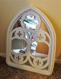 Cathedral window style mirror