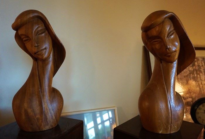 Carved wooden ladies