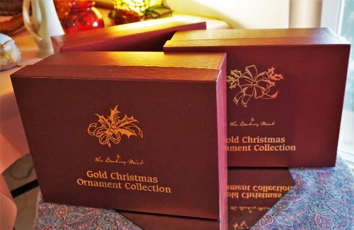 Danbury Mint Gold Christmas ornaments - 3 sets