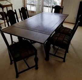 Trestle Dining Table and Six Chairs