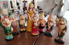 1930s Snow White and 7 Dwarfs Chalkware