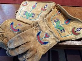Indian Beaded Guantlet Gloves