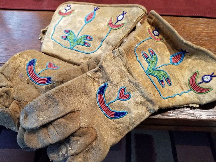 Indian Beaded Guantlet Gloves