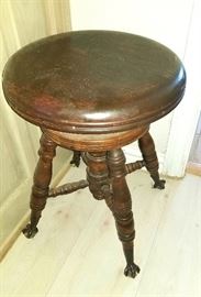 Antique Piano stool with BALL & CLAW feet <3