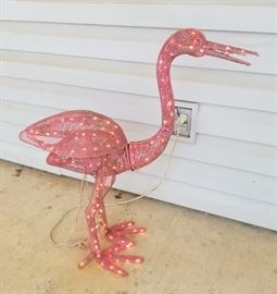 Lighted, Animated Flamingo Yard Art