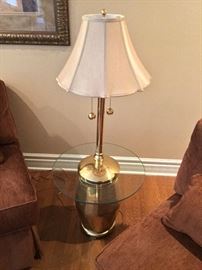  Brass floor lamp/table with Elephants depicted on it