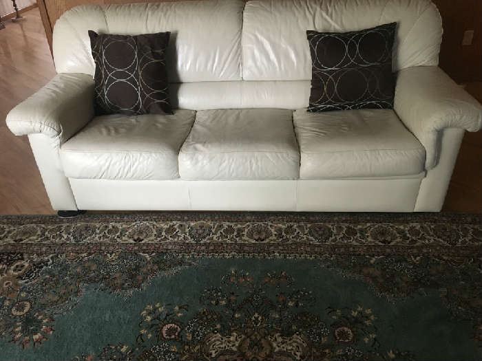 Neutral Leather Sofa