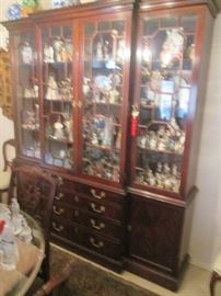 Fabulous China Breakfront by Century Furniture Co.  From the "British National Trust Collection".  PLUS, most of the contents are for sale!