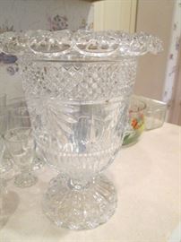 Gorgeous Footed Cut Glass Vase