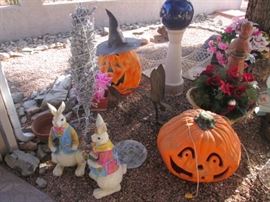 Easter meets Halloween.  We have approximately 30 Bins of Holiday Decor for ALL Holidays!