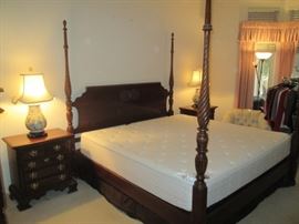 From here down are pictures taken Monday as we try to complete our set up...some may be repeats but we are trying to give you a better idea of what is here and there is a ton...still not done!  King bed, mattress.