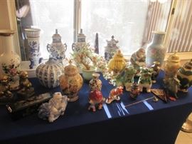 Beautiful assortment of Asian Sculpture, Jars, Pots and Vases