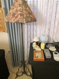 Native American-themed Lamp Shade on Metal Base