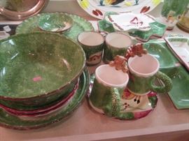 Variety of Log Cabin serving pieces