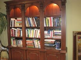 Lighted Bookcase.  Books.
