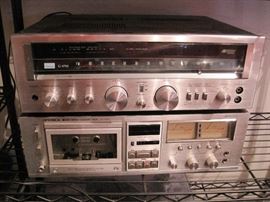 Sansui receiver. Optonica Tape Deck.