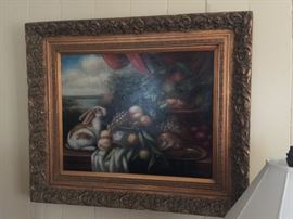 OIL ON CANVAS OF RABBITS