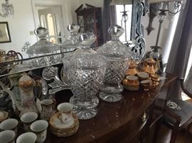 LARGE CRYSTAL JARS AND MISC. CHINA