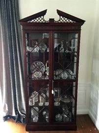 PAIR OF CONTEMPORARY MAHOGANY BREAKFRONTS MANUFACTURED FOR M. S. RAU NEW ORLEANS