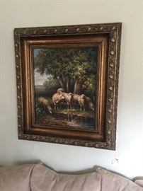 OIL ON CANVAS OF SHEEP