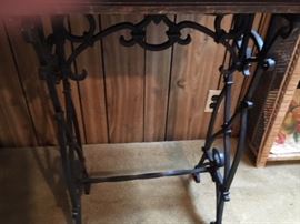 Wrought iron side table with "curved claws" to hold a top (add your own marble , granite, or glass topper) $175.
