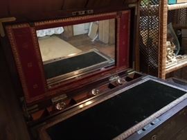 Antique writing desk in the General Lafayette style has inlaid scroll work on the outside of the wooden box $225 or best offer.