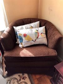 Vintage Brown Barrel Chair