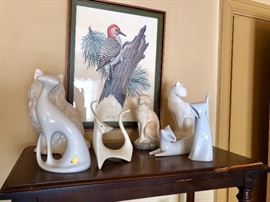 Mid-Century Porcelain Cat Figurines