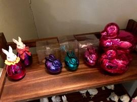 Dept 56 Vintage Mercury Glass Rabbits