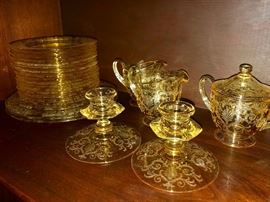 VintageFostoria Versailles Plates & Candleholders