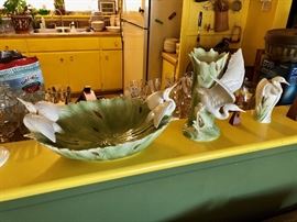 Fitz & Floyd Swan Serving Dish & Vase