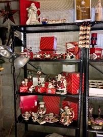 Fitz & Floyd Christmas Cookie Jars, Serving Pieces & Salt & Pepper Sets