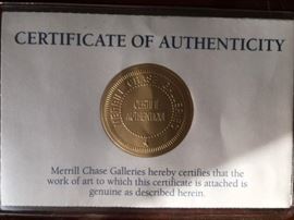 SALLY AND THE CAT by child prodigy George Pocheptsov;  print 16 1/2 x 19 3/4".   With frame measures 20 x 23 1/2"