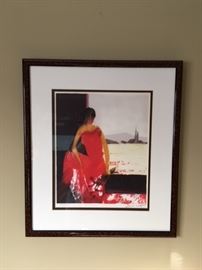 Parkwest Gallery Litrograph, ILLUSION OF FLOWERS by Emile Bellet.  Print measures 12 x 19 1/2".  with frame measures 18 1/2 x 21 1/4".