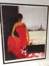 Parkwest Gallery Litrograph, ILLUSION OF FLOWERS by Emile Bellet.  Print measures 12 x 19 1/2".  with frame measures 18 1/2 x 21 1/4".